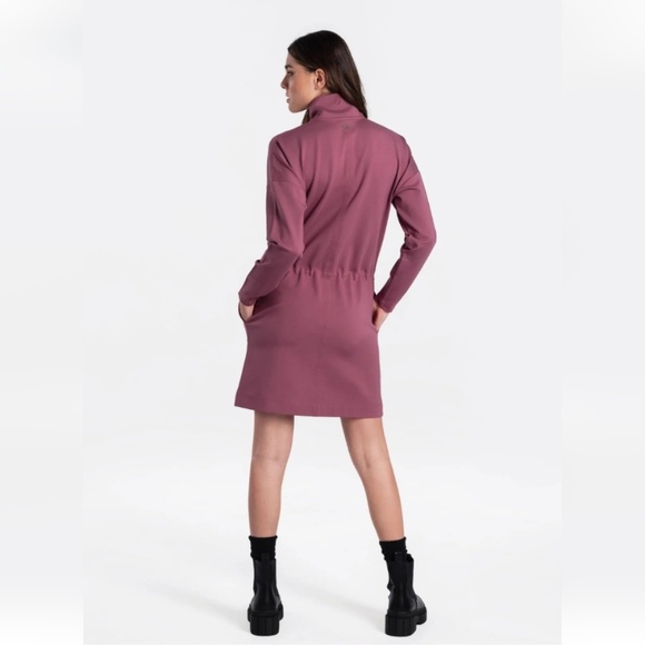 NWOT LoLë Long Sleeve Drawstring Mini/Tunic Dress - Size (L) - Mauve/Dusty Rose - Picture 5 of 12